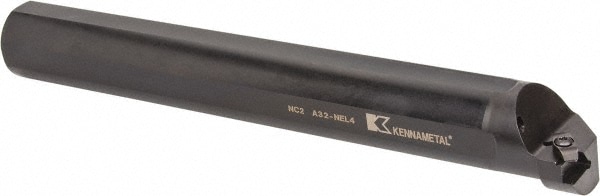 Indexable Boring Bar: A32NEL4, 2-3/4" Min Bore Dia, Left Hand Cut, 2" Shank Dia, 3 ° Lead Angle, Steel