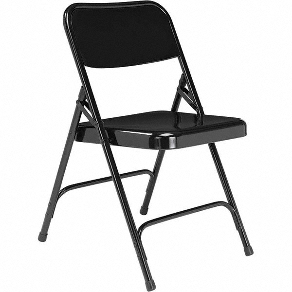 National Public Seating Pack of (4), 18-1/4" Wide x 20-1/4" Deep x 29-1/2" High, Steel Standard Folding Chairs - Black | Part #210