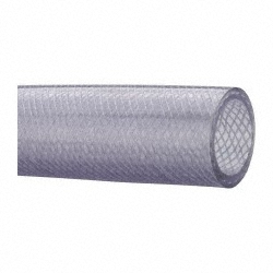 Made in USA | Value Collection PVC Tube: 2" ID, 2.5" OD, Reinforced - 50 Max psi, 25 to 150 ° F, Clear, Priced as 1' Increments, 10' Minimum Cut