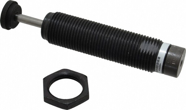 Male Button Shock Absorber: 0.25" Rod Dia, 0.88" OD, 1" Stroke, 1-12 Thread