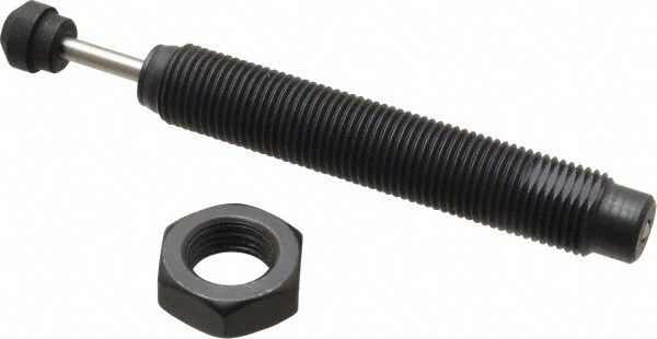 Male Button Shock Absorber: 0.16" Rod Dia, 0.46" OD, 0.63" Stroke, 9/16-18 Thread