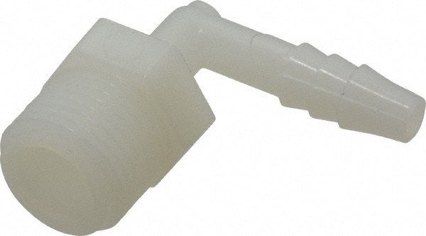 Barbed Tube Elbow: 1/4" Barbs, 3/8" NPT