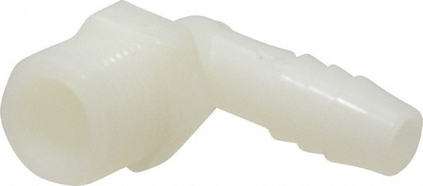 Barbed Tube Elbow: 3/8" Barbs, 3/8" NPT