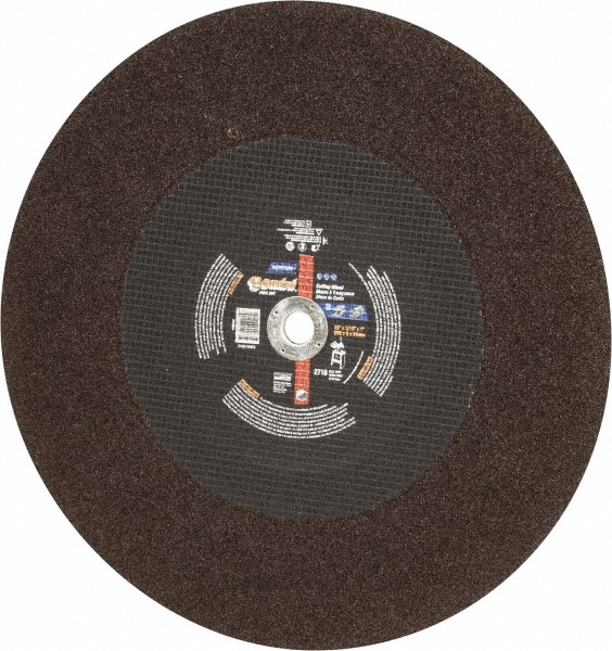 Cutoff Wheel: Type 1 (01/41), 20" Dia, 3/16" Thick, 1" Hole, Aluminum Oxide - 2710 Max RPM, Reinforced