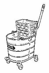 Mop Buckets & Wringers; Wringer Style: Down Press ; Capacity (Qt.): 26.00 ; Color: Gray ; Wringer Material: Metal ; Bucket Material: Metal ; Shape: Square