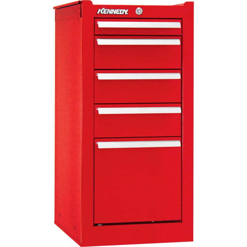 Kennedy 185XR Side Cabinet: 5 Drawer, Red, Steel 