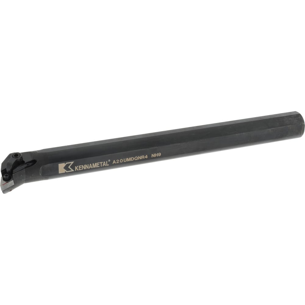 Indexable Boring Bar: A20MDQNR4, 1.705" Min Bore Dia, Right Hand Cut, 1-1/4" Shank Dia, -17.5 ° Lead Angle, Steel