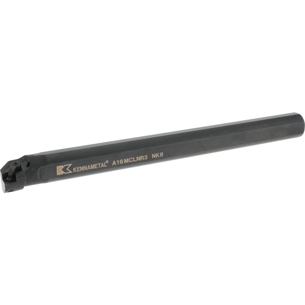 Indexable Boring Bar: A16MCLNR3, 1.2" Min Bore Dia, Right Hand Cut, 1" Shank Dia, -5 ° Lead Angle, Steel