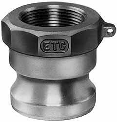 Cam & Groove Coupling: 5" - Part A, Brass, 75 psi Max