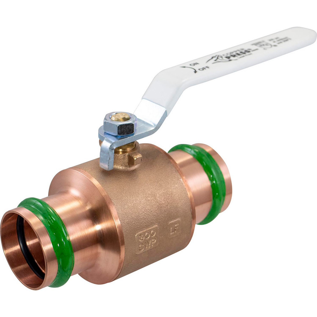 Merit Brass Ball Valve: 1" Pipe, Full Port, Copper - Press | Part #MB70020