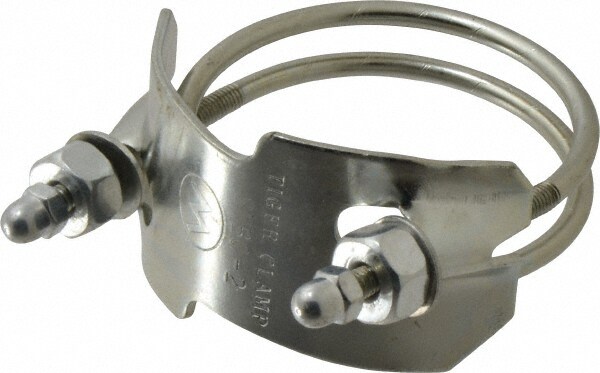 Single Bolt Clamp & Spiral Double Bolt Hose Clamp: 2" Hose, Plated Steel