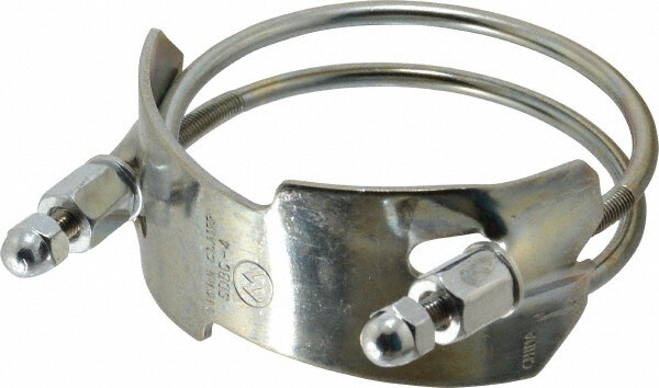 Single Bolt Clamp & Spiral Double Bolt Hose Clamp: 4" Hose, Plated Steel