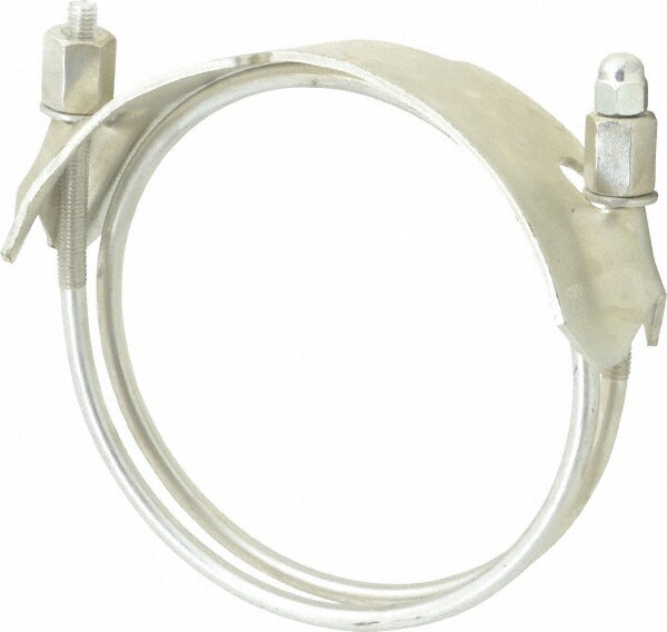 Single Bolt Clamp & Spiral Double Bolt Hose Clamp: 5" Hose, Plated Steel