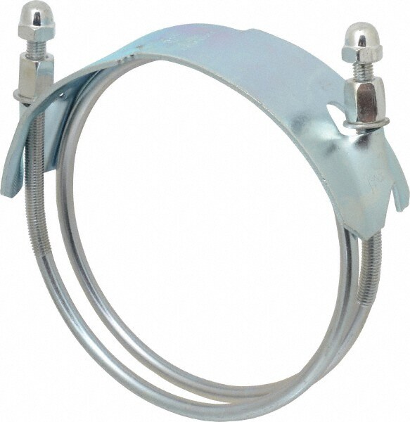 Single Bolt Clamp & Spiral Double Bolt Hose Clamp: 6" Hose, Plated Steel