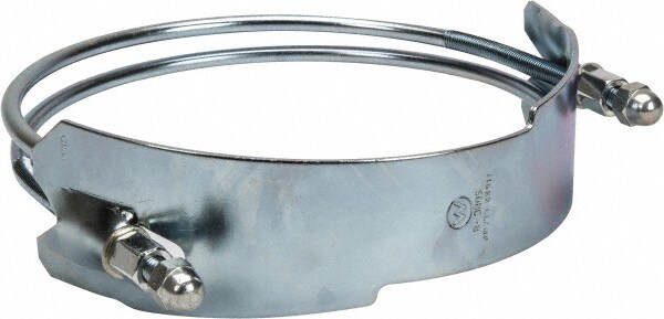 Single Bolt Clamp & Spiral Double Bolt Hose Clamp: 8" Hose, Plated Steel