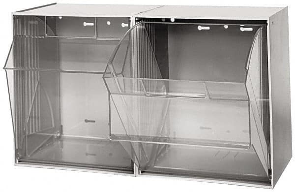 Quantum Storage - 5 Compartment Gray Small Parts Tip Out Stacking Bin  Organizer - 48518567 - MSC Industrial Supply