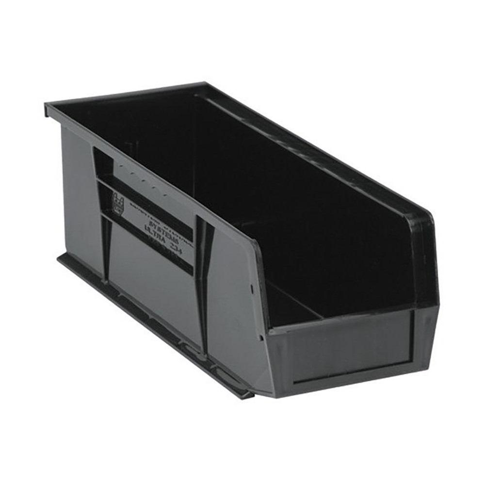 Stackbin Hopper With Lock Quantum Storage - Plastic Hopper Stacking Bin: Black | MSC Direct