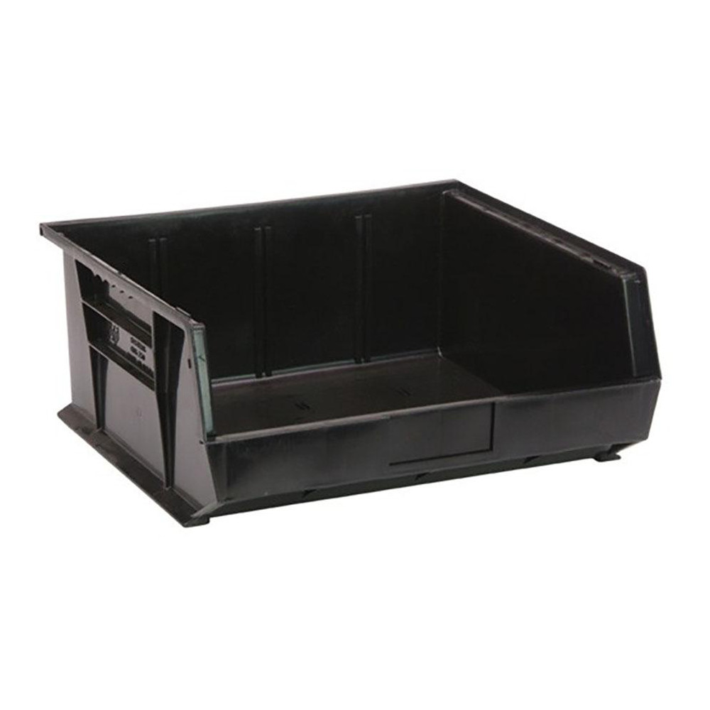 Stackbin Hopper With Lock Quantum Storage - Plastic Hopper Stacking Bin: Black | MSC Direct
