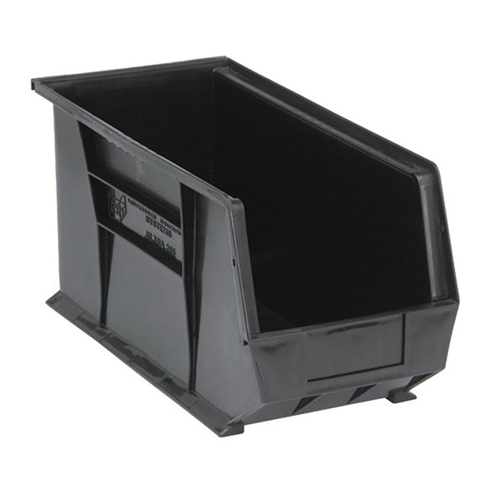 Stackbin Hopper With Lock Quantum Storage - Plastic Hopper Stacking Bin: Black | MSC Direct