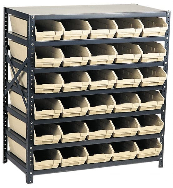 Quantum Storage 1239-101 BK Floor Pick Rack: Double-Sided Mobile Pick Rack Unit with Shelf Bins, 2,100 lb Capacity, 12" OAD, 39" OAH, 36" OAW 