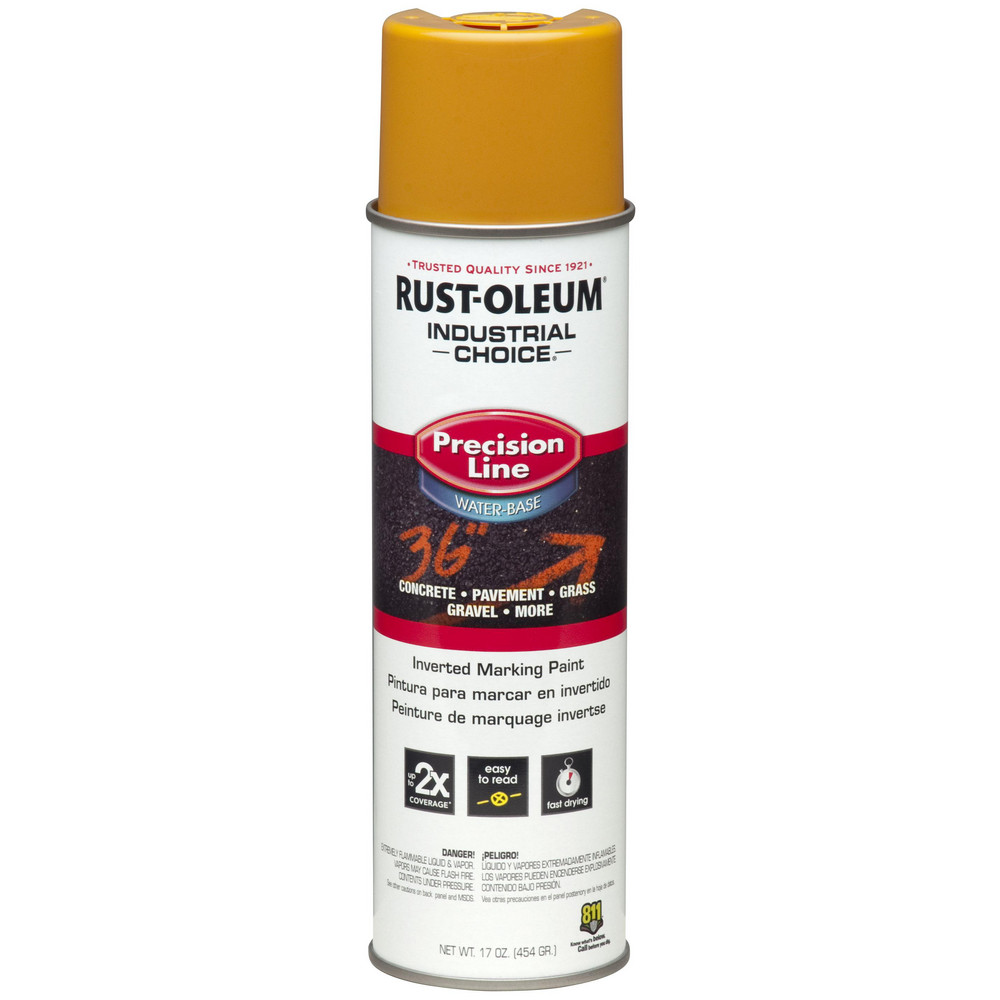 17 fl oz Yellow Marking Paint - 600' to 700' Coverage at 1" Wide, Water-Based Formula