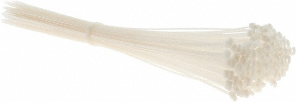 Reusable Cable Tie: 14.3" Long, Natural, Nylon - 50 lb Tensile Strength, 4" Bundle Dia