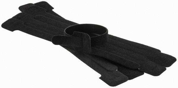 225mm Long, 13mm Wide, Black Hook and Loop Cable Ties - Termination  Technology Ltd