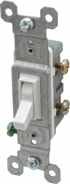 1 Pole, 120 VAC, 15 Amp, Specification Grade Toggle Wall Switch