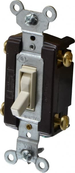 Pass & Seymour 664LAG 4 Pole, 120 VAC, 15 Amp, Specification Grade Toggle Four Way Switch 