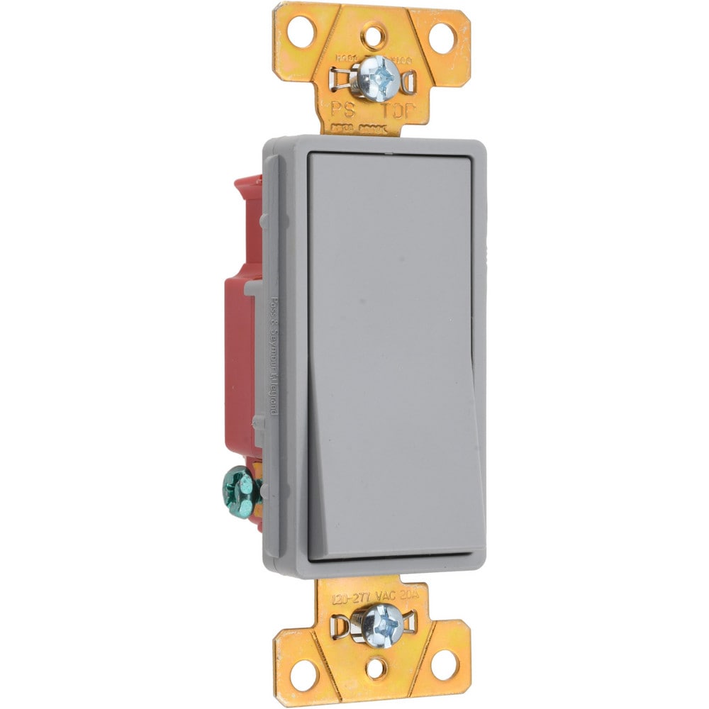 1 Pole, 120 to 277 VAC, 20 Amp, Specification Grade Rocker Wall Switch