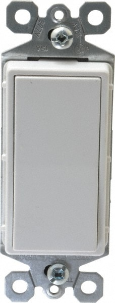 1 Pole, 120 to 277 VAC, 15 Amp, Specification Grade Rocker Wall Switch