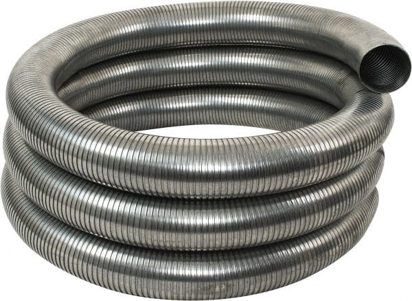 Federal Hose 10081 4" ID, -60 to 400°F, Galvanized Steel Unlined Flexible Metal Duct Hose 