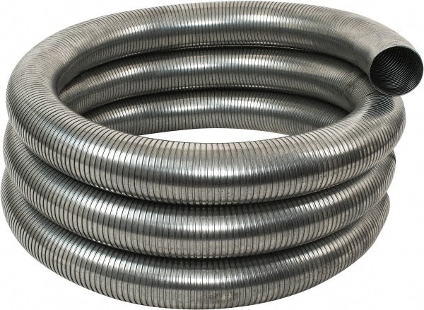 4" ID, -60 to 400°F, Galvanized Steel Unlined Flexible Metal Duct Hose