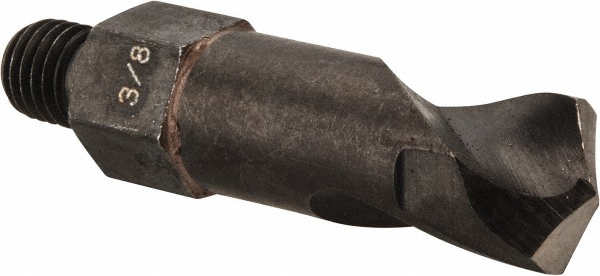 Threaded Shank Drill Bit: 3/8" Dia, 135 ° Point, 1/4-28 Shank, High Speed Steel