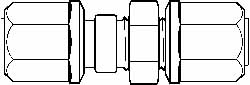 NewAge Industries 5322184 Compression Tube Bulkhead Union: 3/4" Tube OD Image