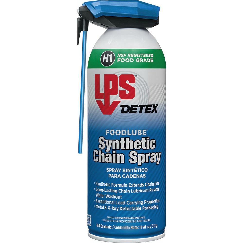 DETEX® FOODLUBE® Synthetic Chain Spray, 11 oz Aerosol - NSF-H1, Clear, Resists water washout, Foam, Metal and X-ray detectable packaging