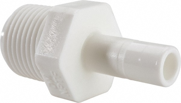 Push-To-Connect Tube Fitting: Stem Adapter, 3/8" Thread, 5/16" OD