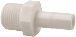 Push-To-Connect Tube Fitting: Stem Adapter, 3/8" Thread, 3/8" OD
