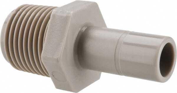 Push-To-Connect Tube Fitting: Stem Adapter, 1/2" Thread, 1/2" OD