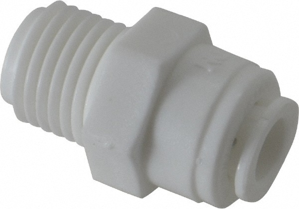 Push-To-Connect Tube Fitting: Connector, 1/4" Thread, 1/4" OD