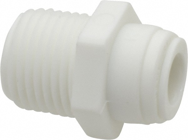 Push-To-Connect Tube Fitting: Connector, 1/2" Thread, 3/8" OD