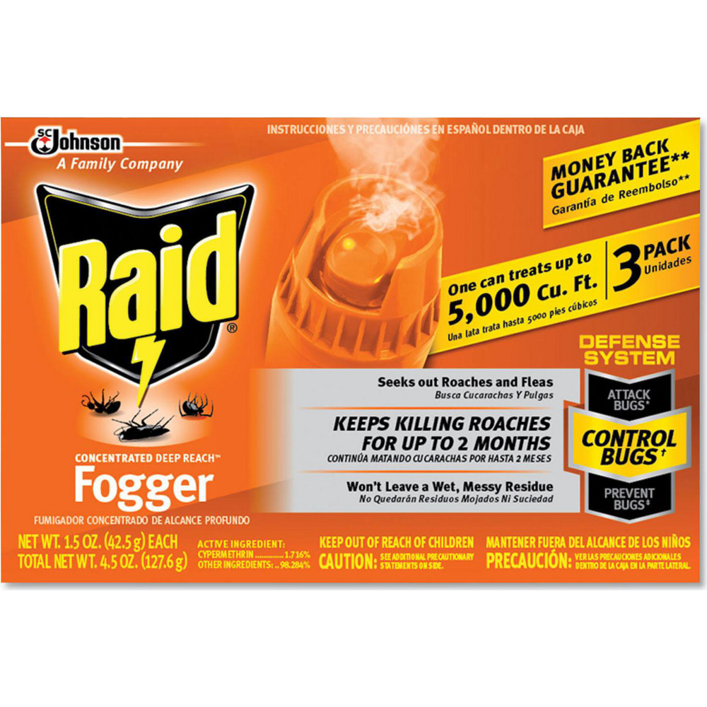 Raid Concentrated Deep Reach Fogger, 1.5 oz, 3/Pack