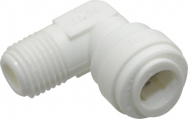 Push-To-Connect Tube Fitting: Male Elbow, 1/4" Thread, 3/8" OD