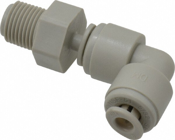 Push-to-Connect Fitting: Male Swivel Elbow, 5/32" OD