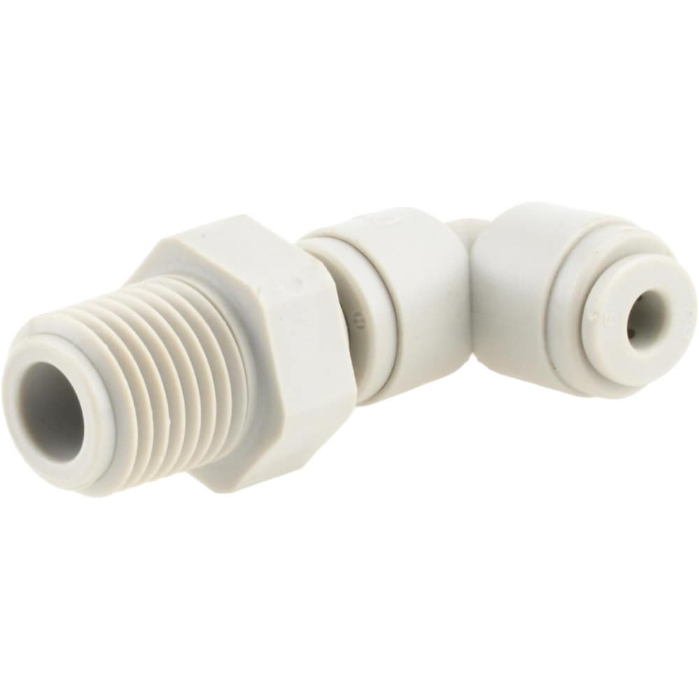 Push-To-Connect Tube Fitting: Male Swivel Elbow, 1/4" Thread, 5/32" OD