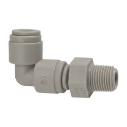 Push-To-Connect Tube Fitting: Male Swivel Elbow, 1/8" Thread, 3/16" OD