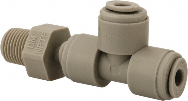 Push-To-Connect Tube Fitting: Male Swivel Branch Tee, 1/8" Thread, 5/32" OD