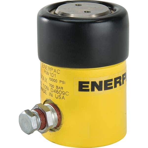 Enerpac RW101 Compact Hydraulic Cylinder: Base Mounting Hole Mount, Steel 
