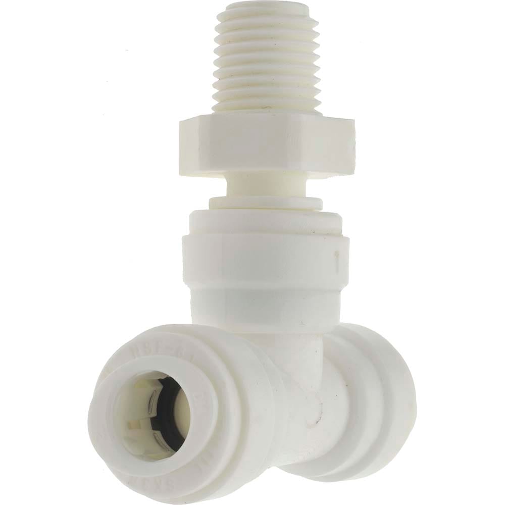 Push-To-Connect Tube Fitting: Male Swivel Branch Tee, 1/4" Thread, 3/8" OD