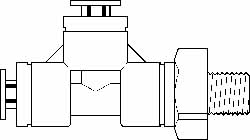Push-To-Connect Tube Fitting: Male Swivel Run Tee, 1/4" Thread, 5/32" OD